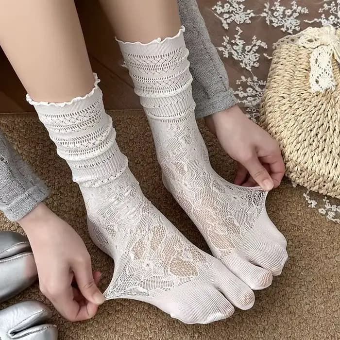 1 à 3 paires disponibles – Chaussettes Tabi japonaises à deux orteils pour femmes