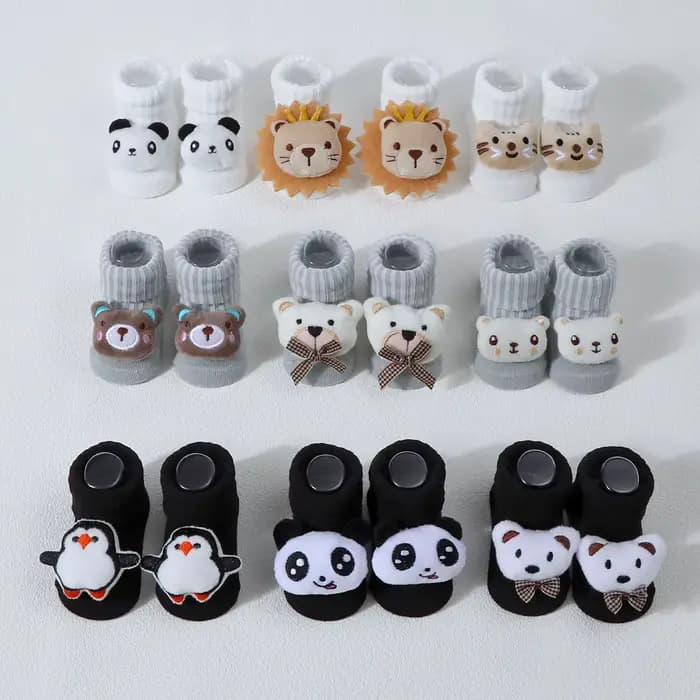 Nouveau bébé dessin animé chaussettes tricotées ours mignon nouveau-né doux solide anti-dérapant Prewalker chaussette pour fille garçon infantile tricot chaussettes de sol