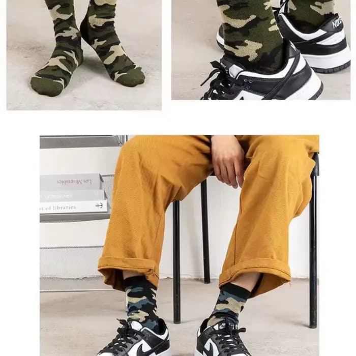 3/12 paires de chaussettes mi-tube camouflage pour hommes