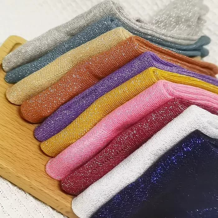 Chaussettes à paillettes couleur bonbon pour femmes