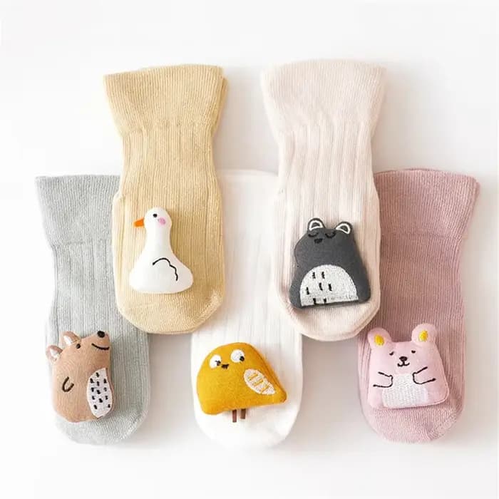 Mignon dessin animé Animal bébé chaussettes pour garçon fille hiver printemps coton ours canard anti-dérapant semelle