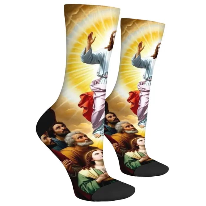 Mythe Jésus nouveauté chaussettes amusantes Harajuku style rétro confortable mode décontracté hommes