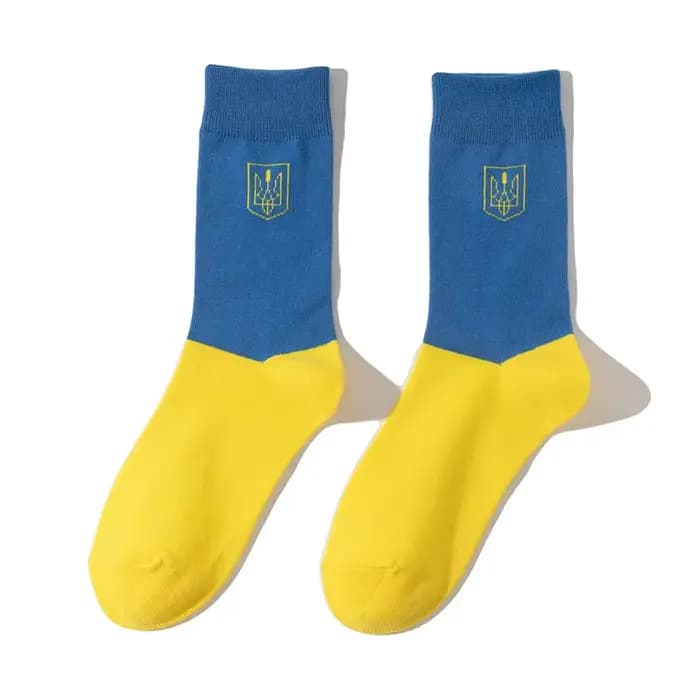 Ukrain drapeau homme et femme chaussettes équipage décontracté mode coton Sox nouveauté printemps automne été cheville chaussette de haute qualité