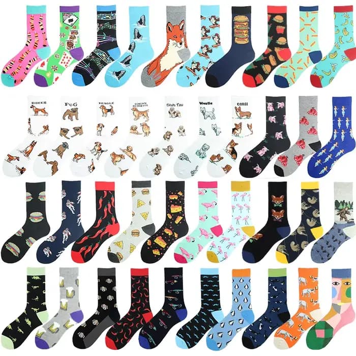 Nouveauté Chili flamants Sokken fromage Pizza requin désisgn Hip Hop chaussettes drôles hommes Happy Crew Harajuku unisexe Skateboard Skarpetki