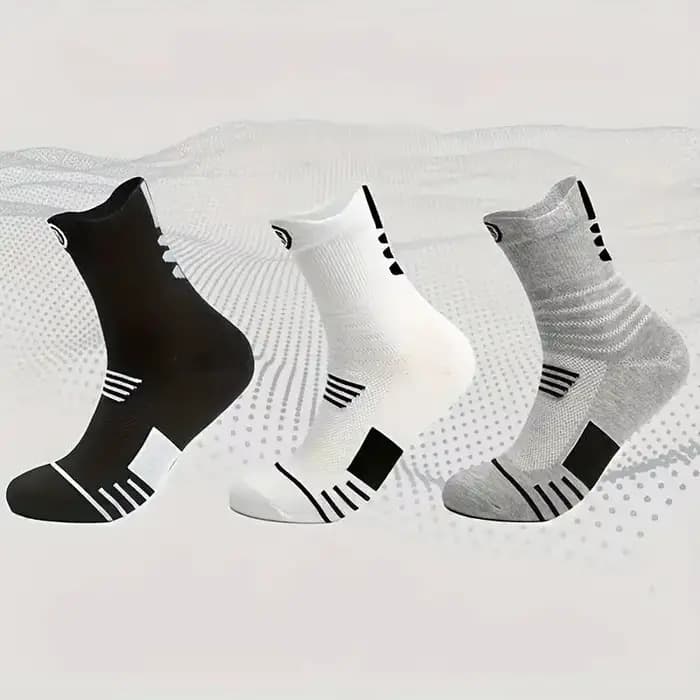 3 paires de chaussettes athlétiques à coupe confortable pour hommes
