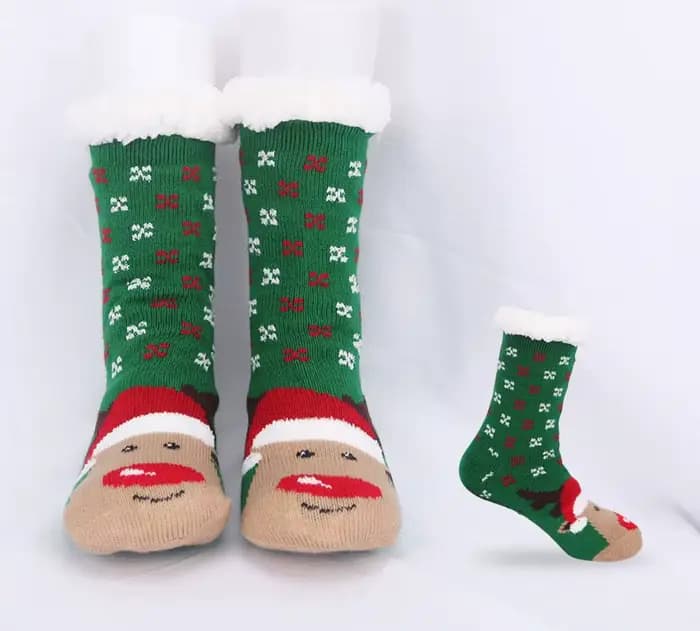 Chaussette femme printemps été épaissi polaire maison tapis de couchage chaussettes noël confortable dames
