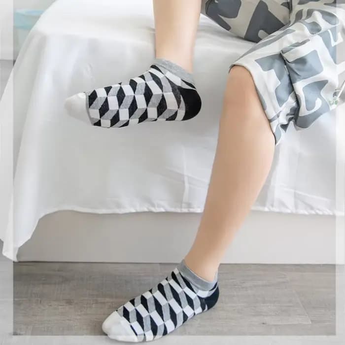 1/5 Paris Fruit Print No Show Chaussettes Hommes Femmes Été Anti-Dérapant