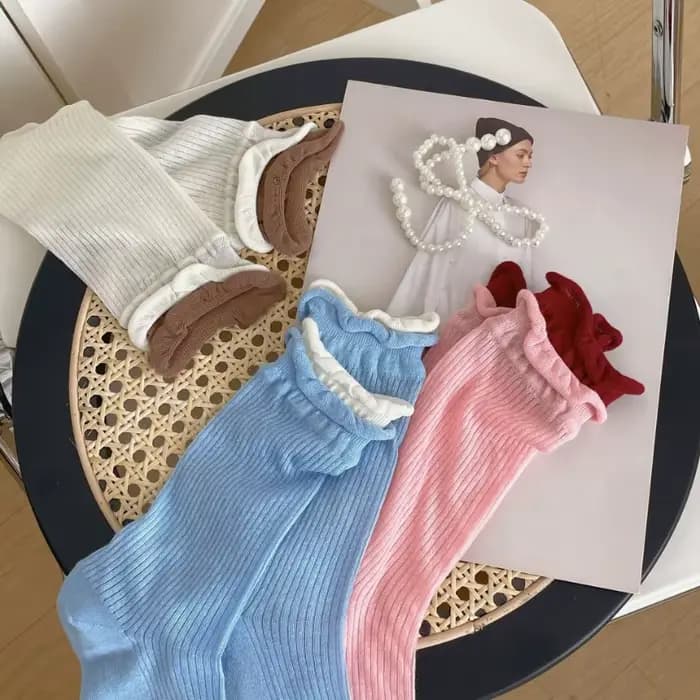 Chaussettes mi-mollet en coton pur sans couture