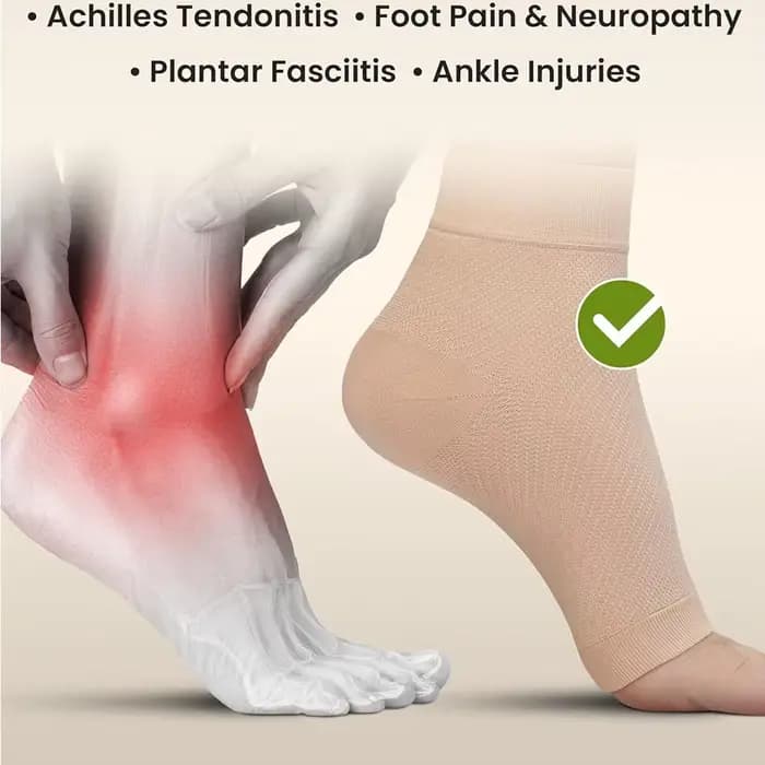 Attelle de cheville, manchon de Compression, bout ouvert, chaussettes de compression pour femmes et hommes pour gonflement, fasciite plantaire, entorse, 2 pièces