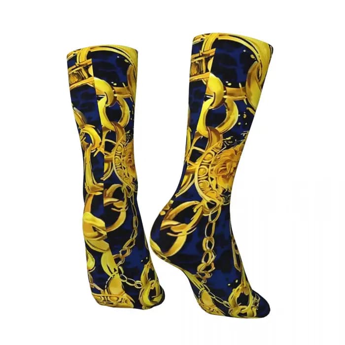 Chaussettes coordonnantes à motif de fleurs dorées personnalisées
