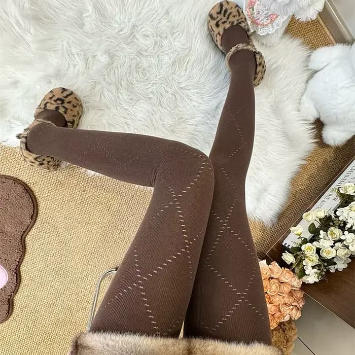 2025 automne nouveau collants tricotés femmes Sexy Jacquard tricoté