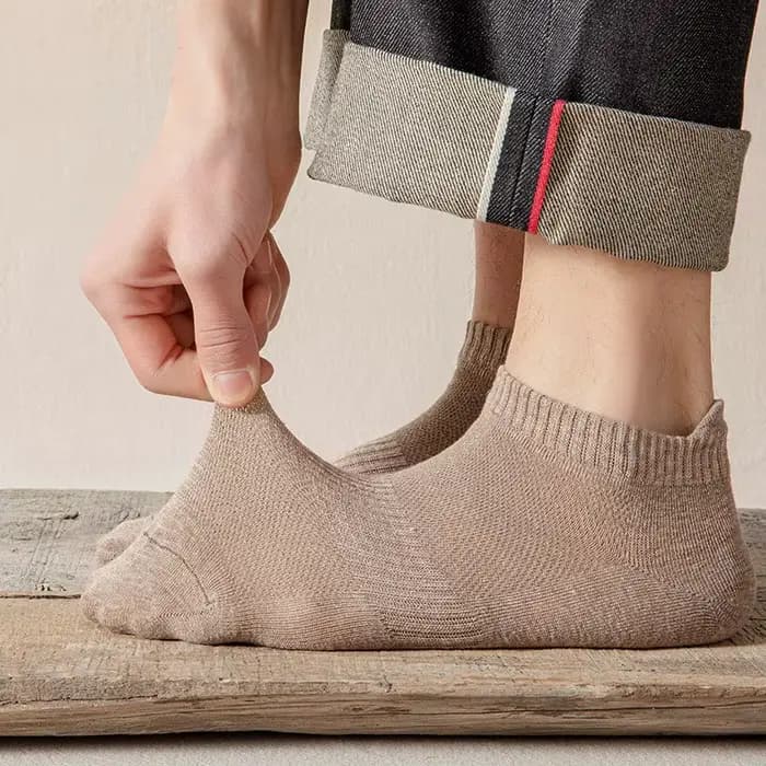 Chaussettes courtes respirantes en coton fin pour hommes