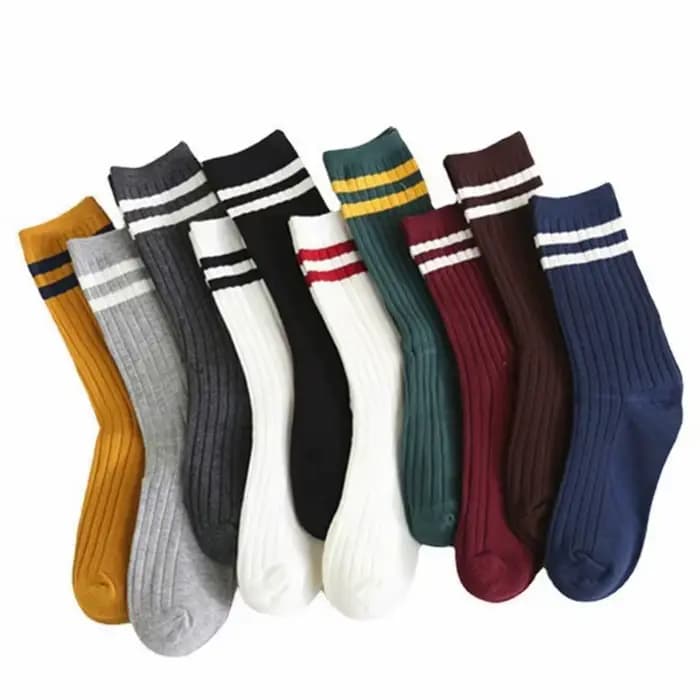 5/10/20/30 paires femmes rayé mi tube chaussettes à la mode couleur correspondant doux confortable absorbant la sueur respirant chaussette décontractée