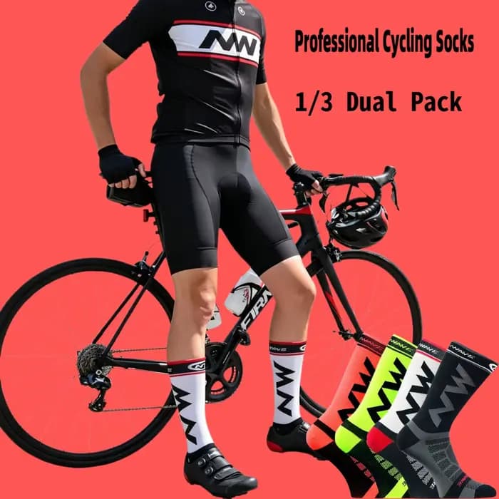 Chaussettes de cyclisme respirantes à compression pour hommes et femmes