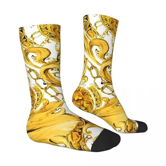 Chaussettes à motif de fleurs de discussion dorées pour hommes