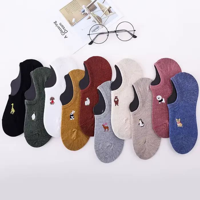 5 paires de 10 pièces printemps mode chaussettes femmes dessin animé animal broderie coton
