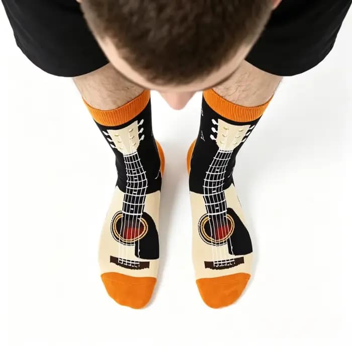 Chaussettes à motif de guitare pour hommes