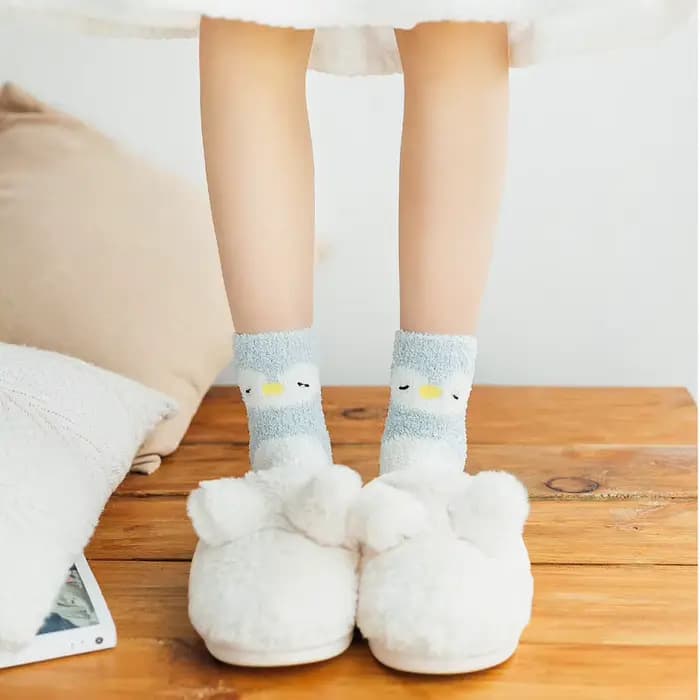 Chaussettes femme dessin animé Kitty cochon Panda Kawaii mignon doux mi Tube