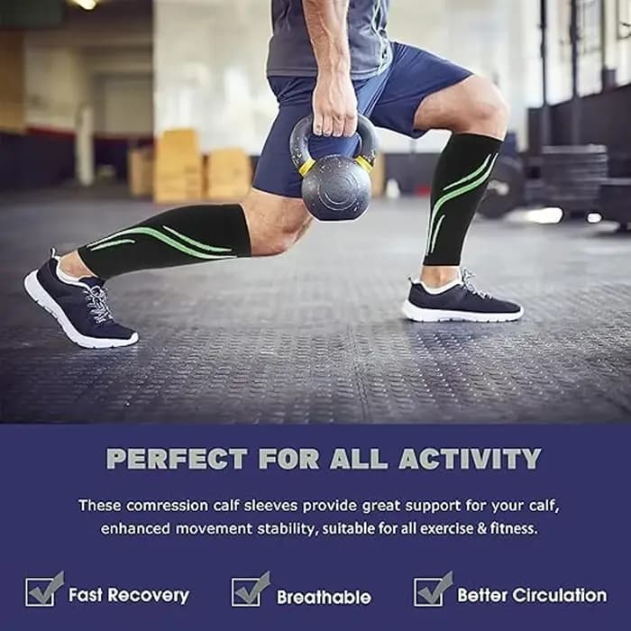 Manchons de compression pour mollets pour hommes et femmes (20-30 mmHg)