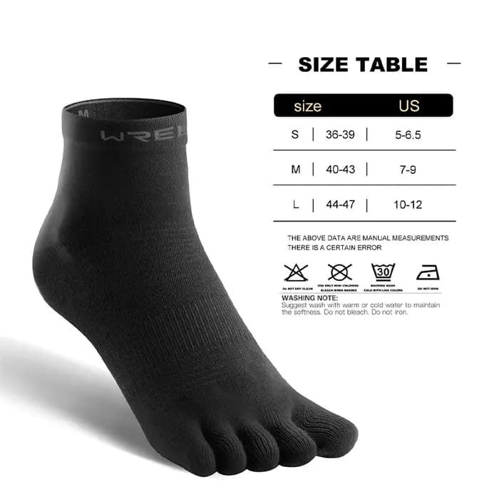 WRELS 1 paire de nouvelles chaussettes de sport à bout fendu CoolMax à séchage rapide