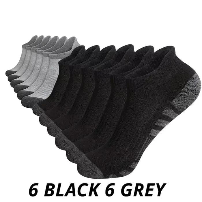 12 paires de chaussettes de sport en maille respirante pour hommes