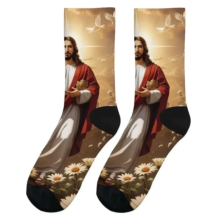 Chaussettes de mode pour hommes thème de la renaissance du Christ jésus Hip Hop rétro