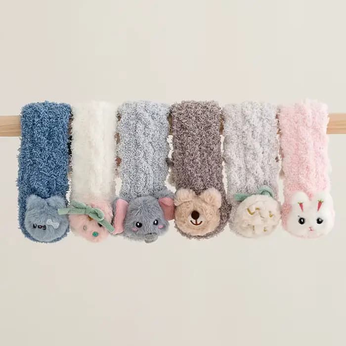 Chaussettes longues en velours corail pour bébé