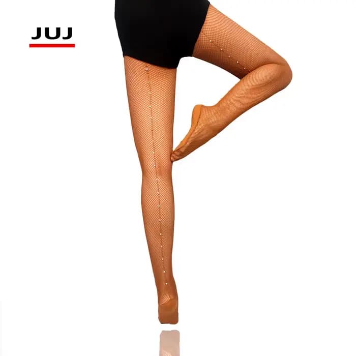 Collants résille professionnels en biscuits pour femmes, bas élastiques, ligne arrière, fil dur, salle de Rhet danse latine