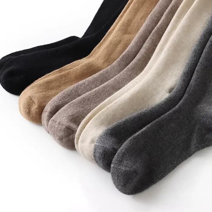 Chaussettes mi-longues pour femmes en cachemire pur à 100%, épaisses pour l'automne et l'hiver, chaussettes chaudes pour les jambes, protection contre le froid