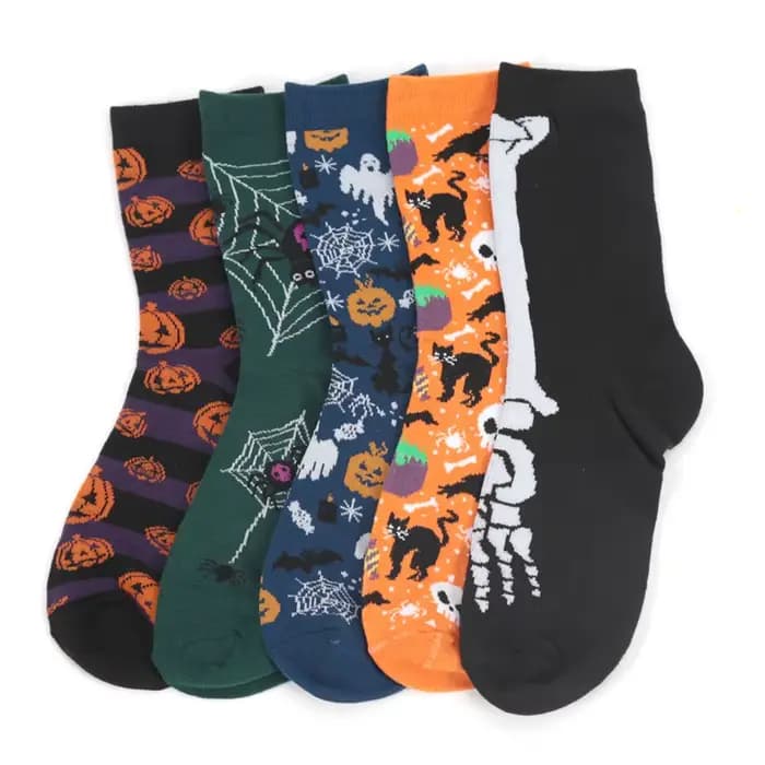Anime chaussettes drôles Halloween femmes créatif Cosplay Hip Hop nouveauté Harajuku os toile d'araignée mâle Skateboard japonais chaussettes longues