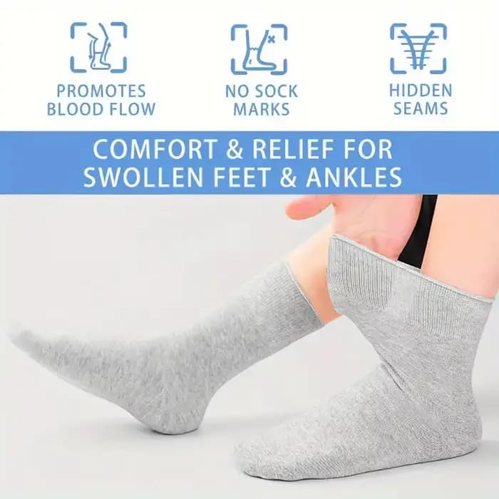 1/7 paires de chaussettes diabétiques non compressives pour hommes