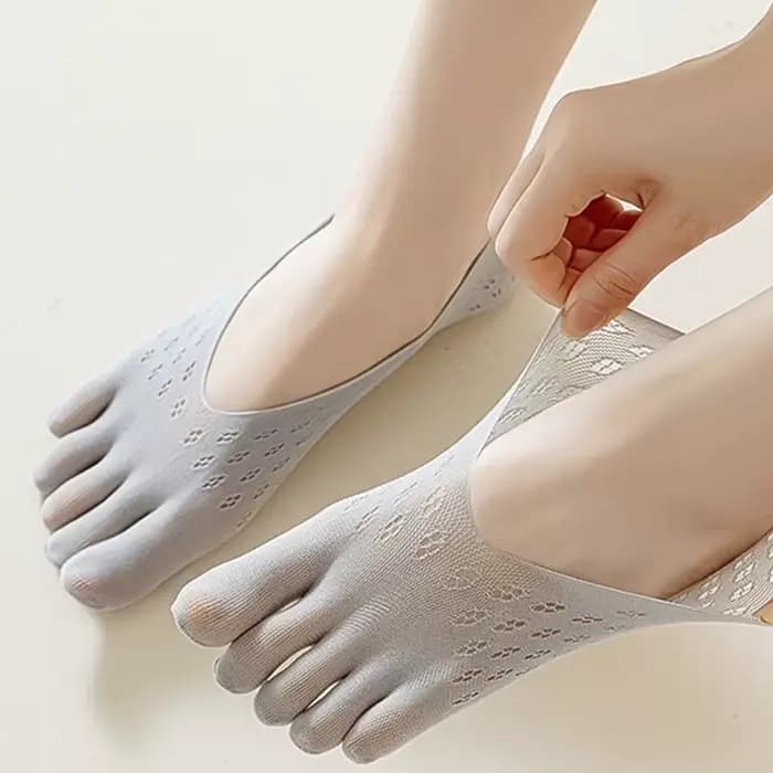 3/5 paires de chaussettes à bout ouvert pour femmes, respirantes, ultra-fines, élastiques, invisibles, simples et confortables, pour l'été.
