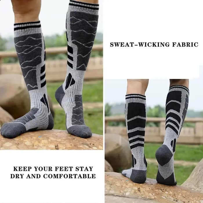 1 paire laine mérinos coton hiver hommes chaussettes de Ski chaudes plus épais sport Snowboard cyclisme football