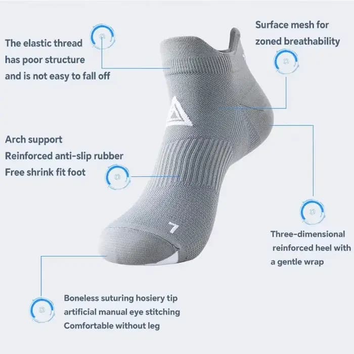 Chaussettes de course marathon homme femme, chaussettes de sport professionnelles, chaussettes de fitness épaisses et rembourrées, chaussettes courtes basses type bateau