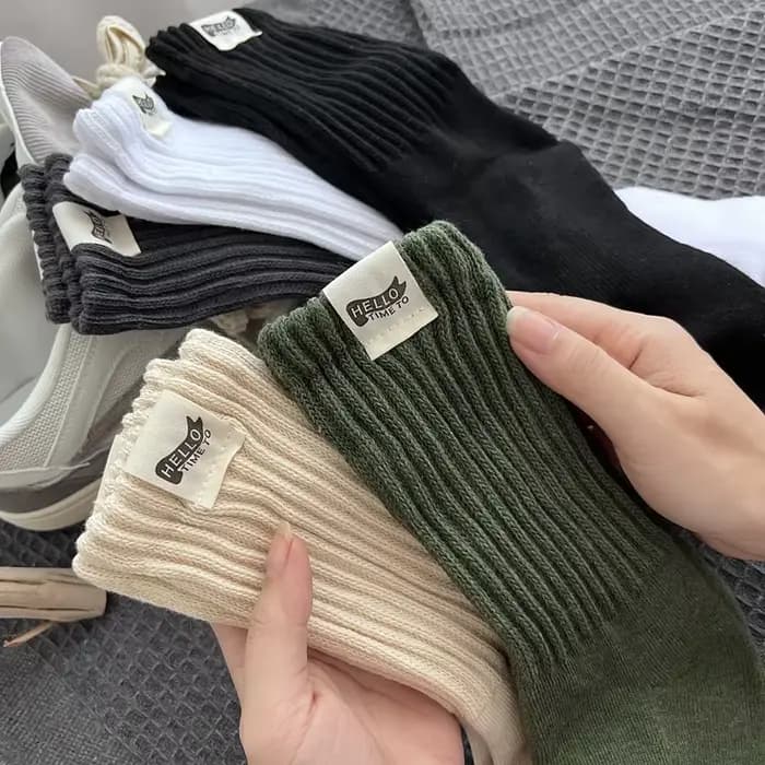 Chaussettes mi-tube en coton avec étiquette de gril pour hommes