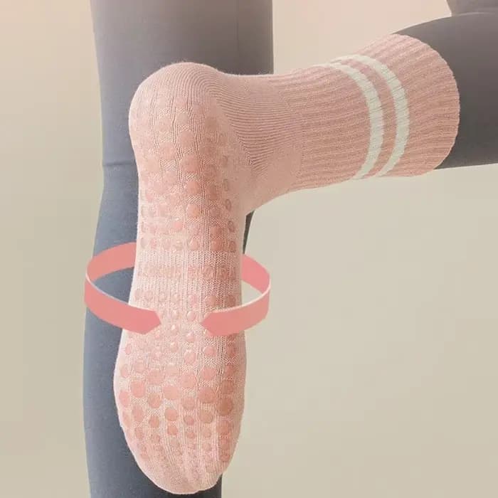 Chaussettes de Yoga en coton, bas mi-tube, professionnelles, antidérapantes, en Silicone, pour Fitness, salle de sport, danse douce, Pilates, sport