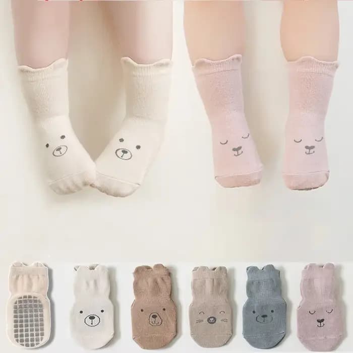 BELLBELL 5 paires de chaussettes antidérapantes pour bébé