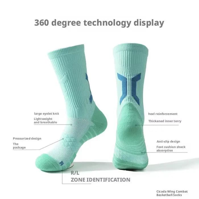 1 paire de chaussettes de sport montantes à manches longues, Support de cheville solide, chaussettes de basket-ball professionnelles pour hommes, chaussettes de Badminton longues respirantes