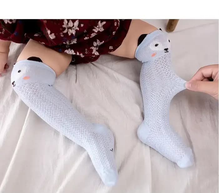 Chaussettes longues et douces pour nouveau-né fille et garçon, jambières en coton fin et maille, pour l'été