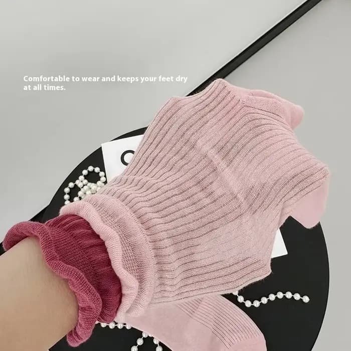 Chaussettes mi-mollet côtelées doubles assorties pour femmes