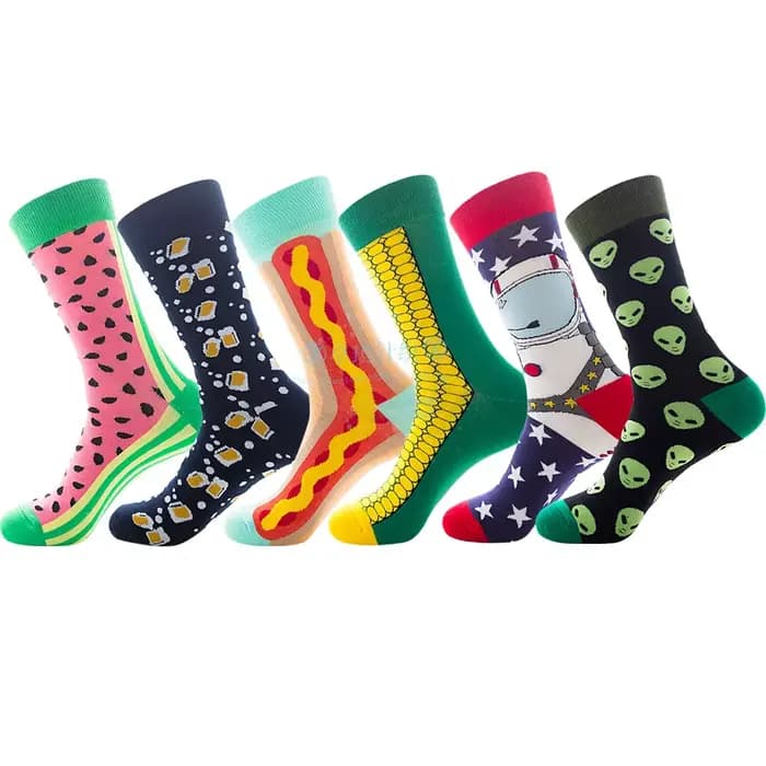 Nouveau INS bière maïs hommes et femmes chaussettes pastèque hot dog sushi marée
