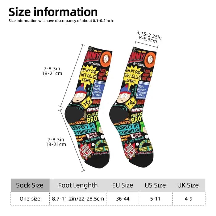 Souths Parks bas femmes hommes chaussettes confortables chaussettes drôles hiver course anti-dérapant motif chaussettes cadeau