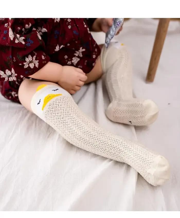 Chaussettes longues et douces pour nouveau-né fille et garçon, jambières en coton fin et maille, pour l'été