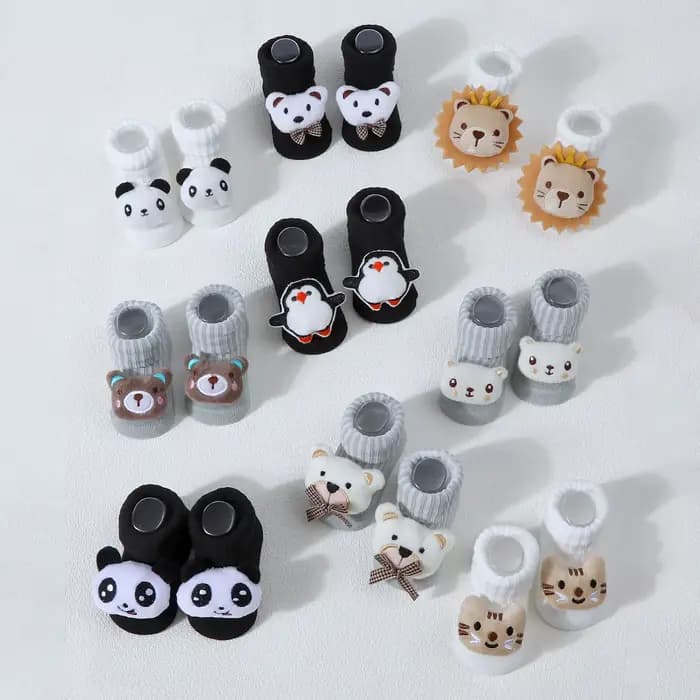 Nouveau bébé dessin animé chaussettes tricotées ours mignon nouveau-né doux solide anti-dérapant Prewalker chaussette pour fille garçon infantile tricot chaussettes de sol