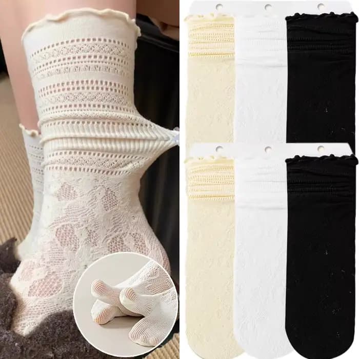 Chaussettes japonaises à bout Tabi en dentelle pour femmes