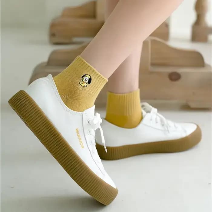 3 paires de chaussettes imprimées dessin animé Kawaii pour femmes