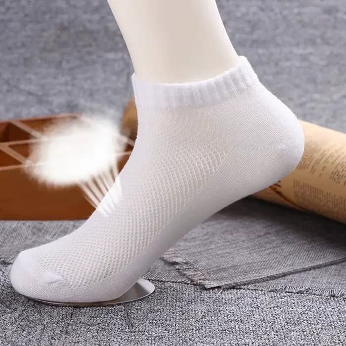 10 paires/lot chaussettes respirantes pour hommes cheville courte élastique couleur unie maille coton affaires unisexe chaussette grande taille EU38-46