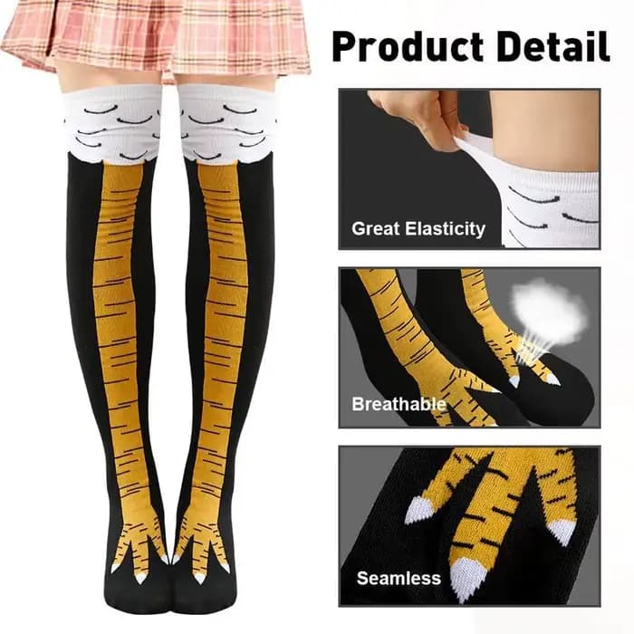 Chaussettes au-dessus du genou pour femmes, cuissardes hautes et longues, nouveauté amusante, chaussettes pattes d'animaux de dessin animé, cadeau créatif pour femmes