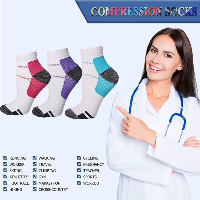 7Paires / 5Paires Chaussettes de compression Fasciite plantaire Relief Coussinets de pied pour femmes Hommes Soutien de cheville Talon Éperons Chaussettes de protection de la douleur