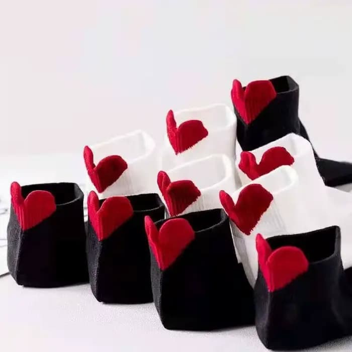 6 paires de chaussettes en forme de cœur pour femmes